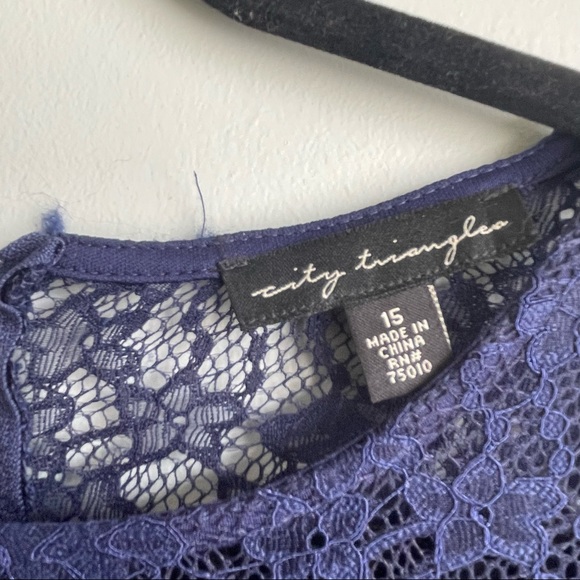 Dark Blue Longsleeve Detailed Dress - Picture 3 of 5